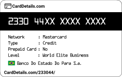 Card Details: 233044