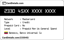 Card Details: 233045
