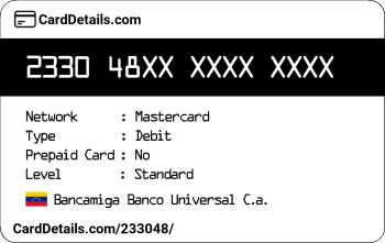 Card Details: 233048