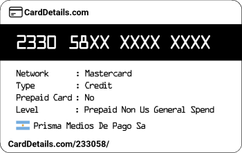 Card Details: 233058