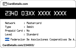 Card Details: 234003