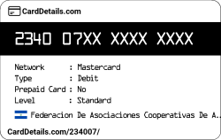 Card Details: 234007
