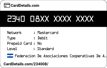 Card Details: 234008