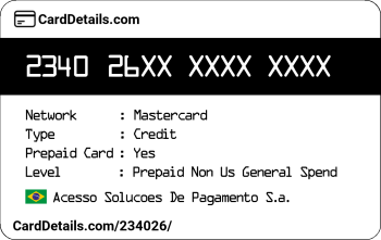 Card Details: 234026