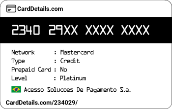 Card Details: 234029