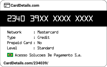 Card Details: 234039