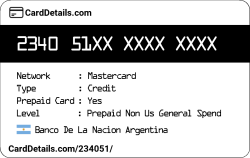 Card Details: 234051