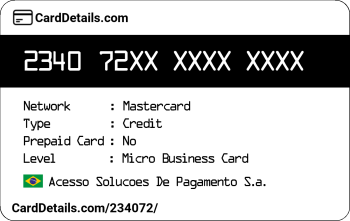 Card Details: 234072