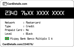 Card Details: 234076
