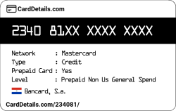 Card Details: 234081