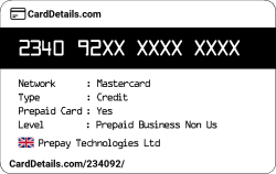 Card Details: 234092