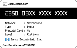 Card Details: 235003