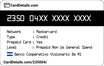Card Details: 235004