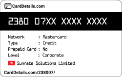 Card Details: 238007