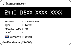 Card Details: 244005