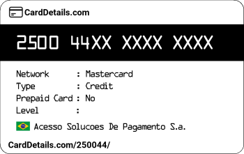 Card Details: 250044