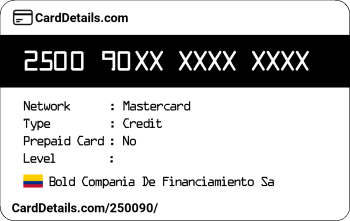 Card Details: 250090