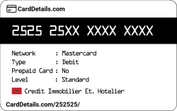 Card Details: 252525