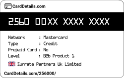 Card Details: 256000