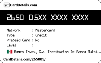 Card Details: 265005