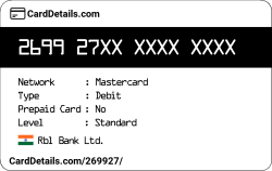 Card Details: 269927