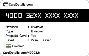 Card Details: 400032