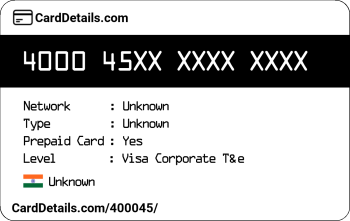 Card Details: 400045