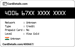 Card Details: 400667