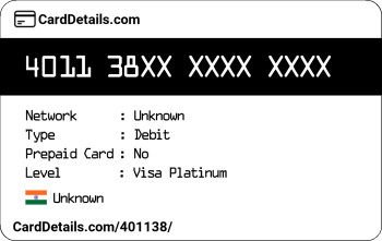 Card Details: 401138