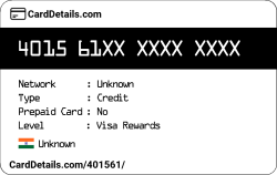 Card Details: 401561