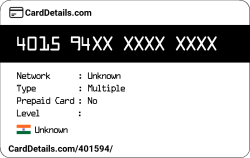 Card Details: 401594