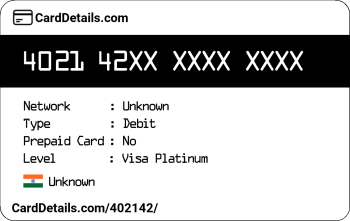 Card Details: 402142