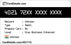 Card Details: 402172