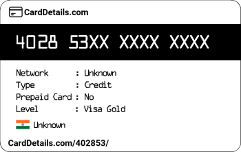 Card Details: 402853