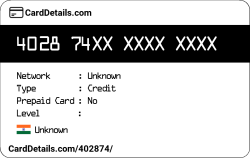 Card Details: 402874