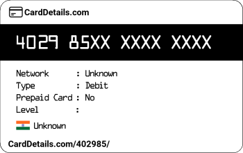 Card Details: 402985