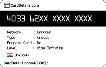 Card Details: 403362