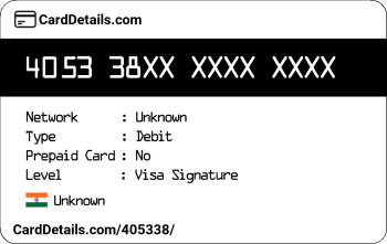 Card Details: 405338
