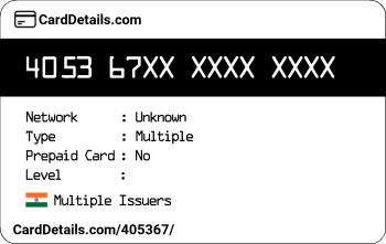 Card Details: 405367