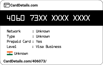 Card Details: 406073