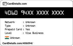 Card Details: 406094