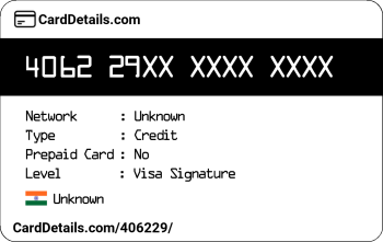 Card Details: 406229