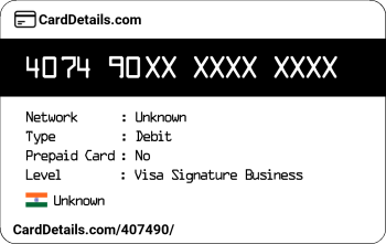 Card Details: 407490