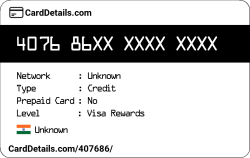 Card Details: 407686