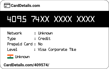 Card Details: 409574