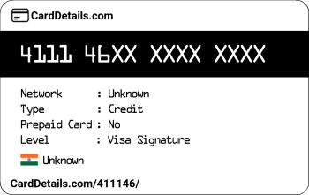 Card Details: 411146