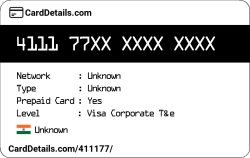 Card Details: 411177