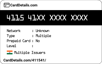 Card Details: 411541