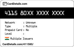 Card Details: 411580