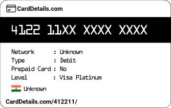 Card Details: 412211